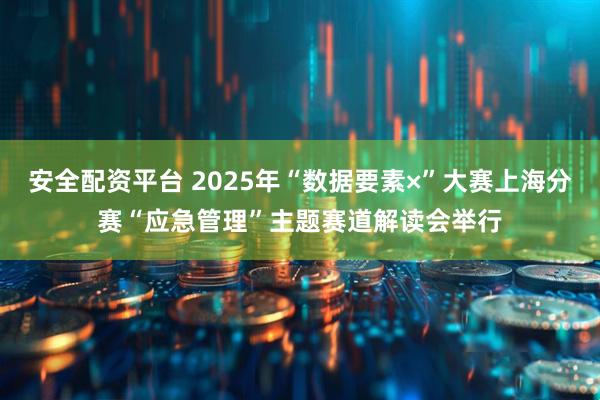 安全配资平台 2025年“数据要素×”大赛上海分赛“应急管理”主题赛道解读会举行